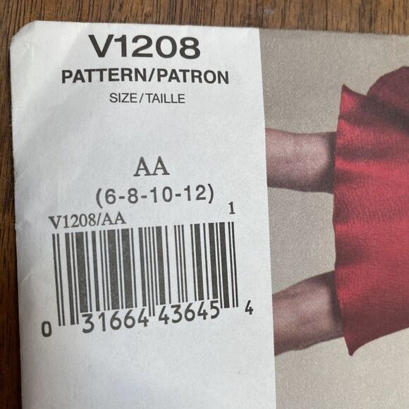 Vogue Sewing Pattern V1208 Designer Tom Linda Platt 2010 Cocktail Dress Sz 6-12 - Picture 5 of 6